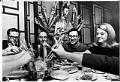 Image of Bob Petersen, Keith Craig, Ben Woo, and Jean Enerson eating Mongolian hot pot at Ruby Chow's, Seattle, April 27, 1969