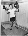 Image of Boxer training on speed bag, Seattle, September 24, 1947