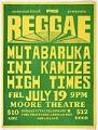 Image of Reggae at the Moore poster, Seattle, circa 1986