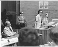 Image of Roberta Byrd Barr speaking at school levy rally, May 3, 1971