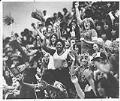 Image of Rainier Beach High School students celebrating football victory, September 26, 1980