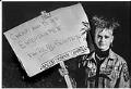 Image of Vedke Scott protesting proposed youth curfew, Seattle, July 31, 1986