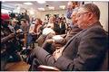 Image of Boeing chairman Frank Shrontz waiting for press conference, Seattle, February 18, 1993