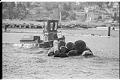 Image of Employee working in Barbee Mill Co. log pond, Renton, March 9, 1993