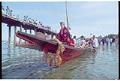 Image of S'Klallam tribe canoe leaving Port Gamble, June 13, 1993