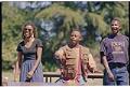 Image of Three people at Juneteenth celebration at Volunteer Park, Seattle, June 19, 1994