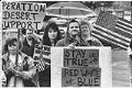 Image of Supporters of Gulf War on Washington State Capitol steps, Olympia, January 23, 1991