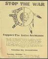 Image of Flier promoting Indian resistance, Seattle, October 14, 1975