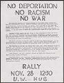 Image of Rally to protest Iranian student deportation flier, Seattle, November 28, 1979