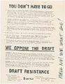 Image of Draft resistance flier, Seattle, 1968