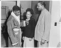 Image of Freddie Brown with Bill Ross and unidentified woman, Seattle,  February 24, 1949