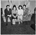 Image of Four people in a living room, Seattle, circa 1945