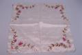 Image of White silk handkerchief with floral design, ca. 1910