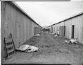 Image of Incarcerees moving into barracks at the Puyallup Assembly Center, Puyallup, March 1942