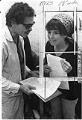 Image of Ramona Bennett and Hank Adams during trial on Native fishing rights, Tacoma, September 1970