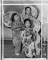 Image of Three girls in costume at Hina Matsuri festival, Seattle, February 25, 1948