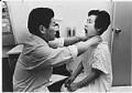 Image of Rikuko Tanaka being examined by Dr. Michio Yamakido, Seattle, May 23, 1981