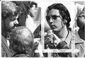 Image of Steve Robideau speaking to press at Wounded Knee march, Seattle, March 21, 1973