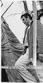 Image of Bob Satiacum at protester's encampment outside Fort Lawton, Seattle, March 18, 1970
