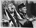 Image of Cecilia and George White welcoming visitors at Daybreak Star Cultural Center, Seattle, March 8, 1985