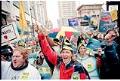 Image of Demonstrators in turtle costumes at WTO protest, Seattle, November 29, 1999