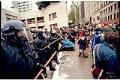 Image of Police and protesters at WTO protest, Seattle, November 30, 1999