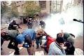 Image of Protesters reacting to tear gas attack at WTO protest, Seattle, November 30, 1999