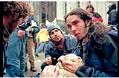 Image of Protester being treated for tear gas exposure at WTO protest, Seattle, November 30, 1999