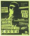 Image of Sub Pop Sunday Chemistry Set concert poster, circa 1988