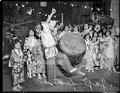 Image of Taiko drummer and children at Bon Odori festival, Seattle, 1935