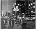 Image of Carroll's Fine Jewelry street clock on Fourth Avenue, Seattle, January 4, 1974