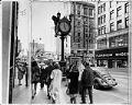 Image of Carroll's Fine Jewelry street clock on Fourth Avenue, Seattle, January 4, 1974