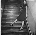 Image of Woman on stairs at Basin Street nightclub, circa 1944