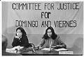 Image of Elaine Ko and Cindy Domingo speaking at press conference, Seattle, January 25, 1983