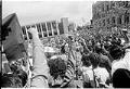 Image of UW students gathered in Red Square to protest Chicano staff dismissals, Seattle, May 13, 1975