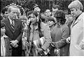 Image of Bernie Whitebear speaking at site dedication for Native cultural center at Fort Lawton, November 14, 1971