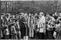 Image of Senator Jackson speaking at site dedication for Native cultural center at Fort Lawton, November 14, 1971