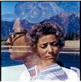 Image of Double exposure of Izzy Smith at Lake Cushman, WA, circa 1970
