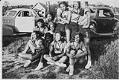 Image of Owls Club softball team posing near cars, Seattle, circa 1938