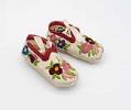 Image of Child's embroidered chamois slippers, ca.1890-1930
