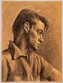 Image of Charcoal drawing on cardboard of Mark Dempsey, 1954