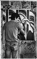 Image of Ned Behnke painting in his studio, Seattle, August 1981
