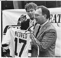 Image of Petr Nedvěd with Russ Farwell after signing with Seattle Thunderbirds, August 2, 1989