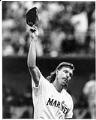 Image of Randy Johnson waving to crowd after 300th strikeout, September 26, 1993
