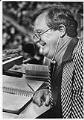 Image of Dave Niehaus commentating on a Mariners game, Seattle, June 1980