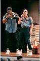 Image of Police officers Alvin Little and John Carlson rapping to students, October 15, 1993