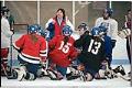 Image of Northwest Admirals coach Cindy Dayley talks with hockey team at practice in Olympic View Arena, March 1997