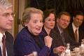 Image of US Secretary of State Madeleine Albright and others speaking at WTO conference, November 29, 1999
