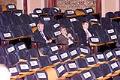 Image of Delegates waiting for WTO meetings to begin, Seattle, November 30, 1999