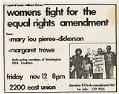 Image of Women's Fight for the Equal Rights Amendment flier, November 1976